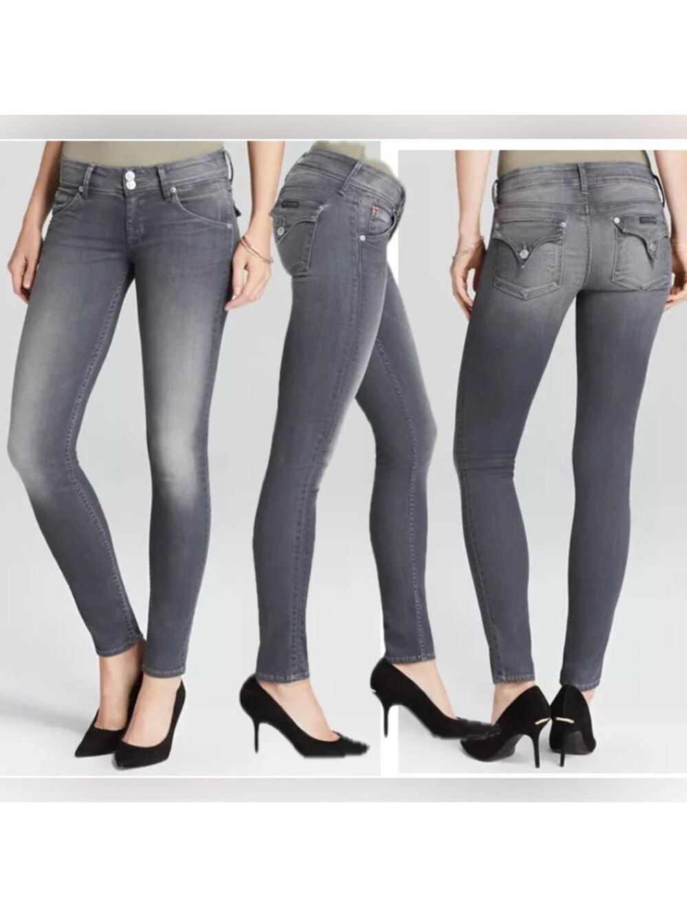 Hudson jeans Collin skinny gray Sz 28 mid rise stretch five pockets